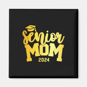 Retro Senior Mum Graduation Class Of 2024 School L Magnet