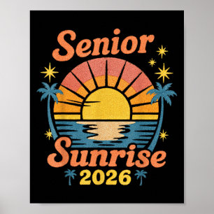 Retro Senior Sunrise 2026 High School Cl Of 2026 Poster