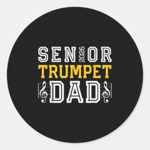 Retro Senior Trumpet Dad 2026 Marching Band Cl Of Classic Round Sticker