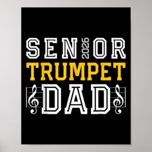Retro Senior Trumpet Dad 2026 Marching Band Cl Of Poster