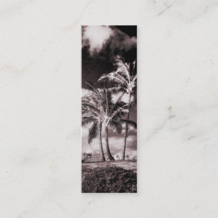 Retro Sepia Hawaiian Palm Trees Customised Palms Mini Business Card
