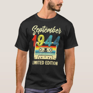 Retro September 1944 Cassette Tape 77th Birthday D T-Shirt
