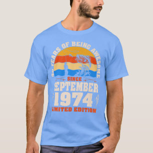 Retro September 1974 48 Year Old Fishing Lover 48t T-Shirt