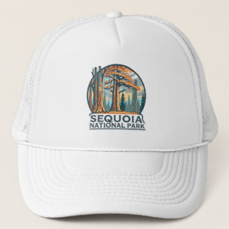 retro Sequoia National Park Giant Sequoia Trees Trucker Hat