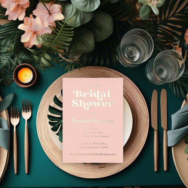 Retro Serif Bridal Shower Rose Gold (Creator Uploaded)