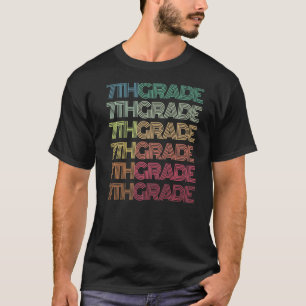Retro Seventh Grade Student Teacher Groovy Team Re T-Shirt