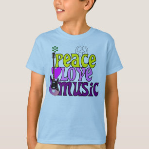 Retro seventies peace love music T-Shirt