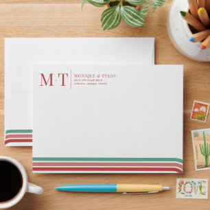 Retro Seventies   Pre-Addressed Photo Lined Envelo Envelope