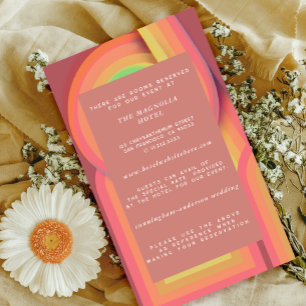 Retro Seventies Stripes Wedding Enclosure Card