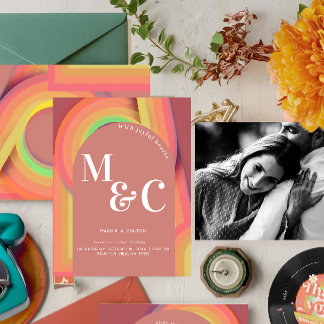 Retro Seventies Stripes Wedding Invitation