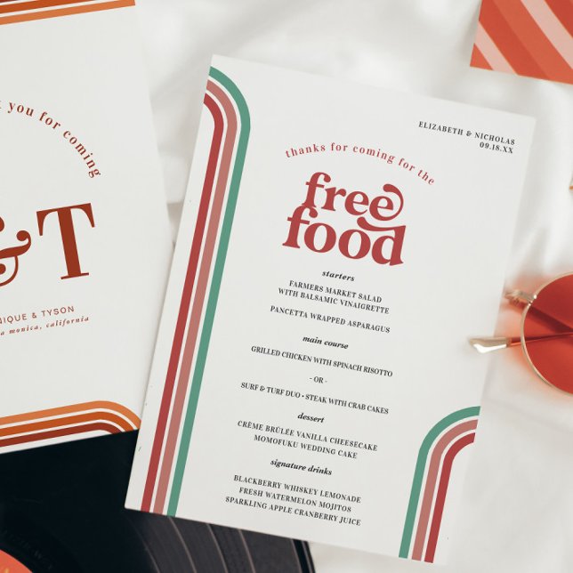 Retro Seventies Stripes | Wedding Menu (Creator Uploaded)