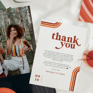 Retro Seventies   Wedding Place Setting Thank You