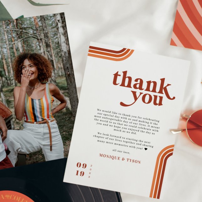 Retro Seventies | Wedding Place Setting Thank You (Creator Uploaded)