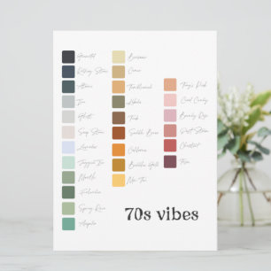 Retro Seventies Wedding Planning Colour Palette   Invitation