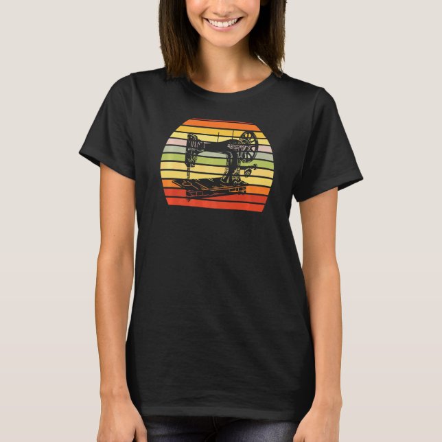 Retro Sewing Machine Seamstress Dressmaker T-Shirt (Front)