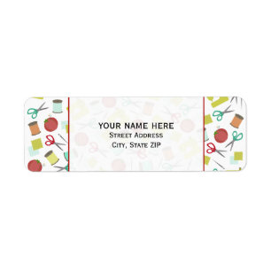 Retro Sewing Themed Address Label