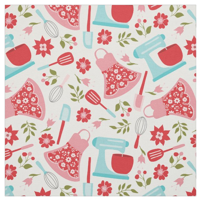 Retro Shabby Chic Kitchen Fabric (Swatch)