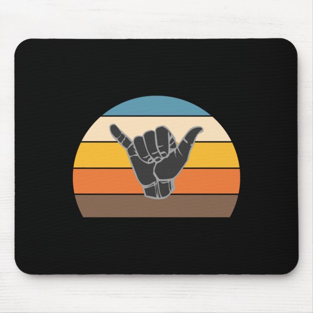 Retro shaka hand surf sign - cool surfer_surf mouse pad (Front)