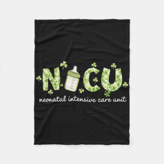 Retro Shamrock Nicu Nurse Happy St Patrick's Day C Fleece Blanket