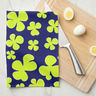 Retro Shamrock Scatter Tea Towel