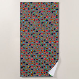 Retro Shapes Beach Towel
