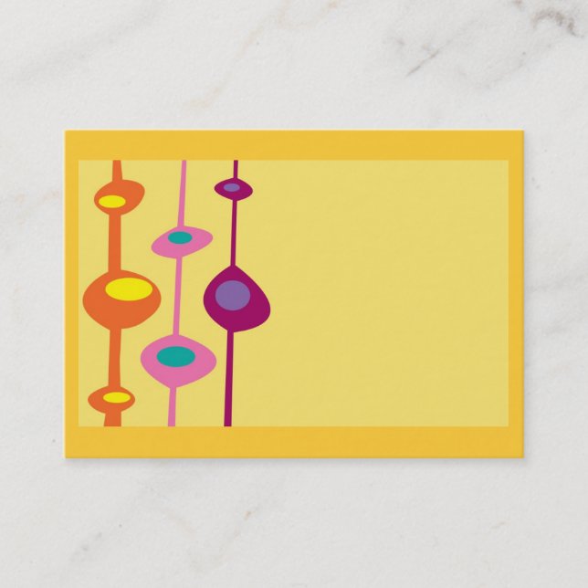retro shapes citrus candy colours business card (Front)