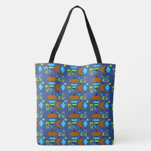 Retro Shapes Pattern Tote Bag