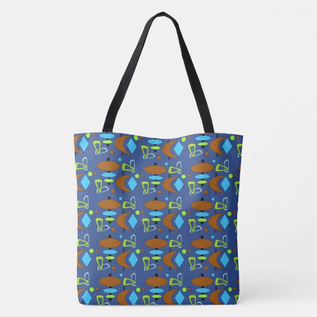 Retro Shapes Pattern Tote Bag (Back)