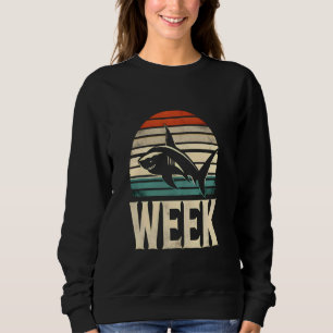 Retro Shark Fin 70s 80s Week Cool Sharks Ocean Ani Sweatshirt