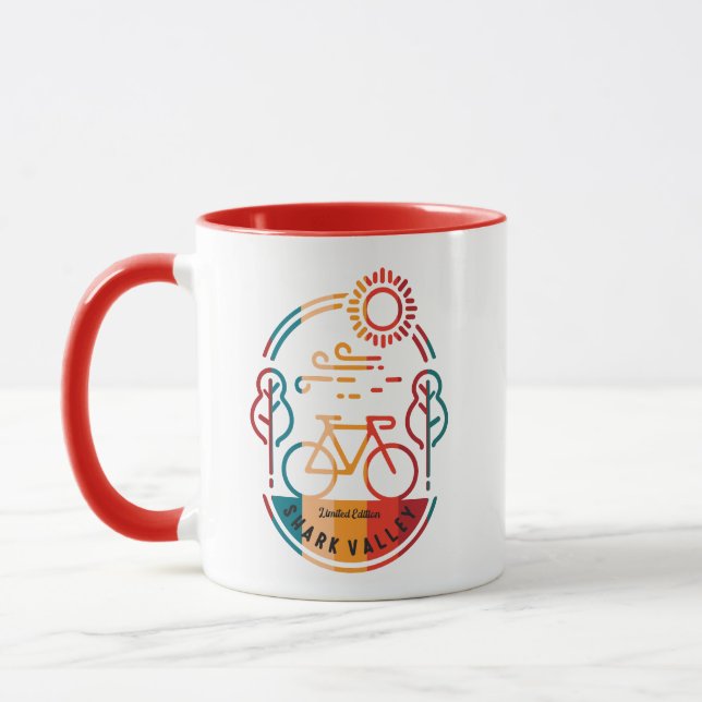 Retro Shark Valley Bike Trail Mug (Left)