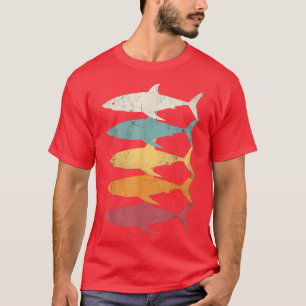 Retro Shark Vintage Great White Shark Fish Fishing T-Shirt