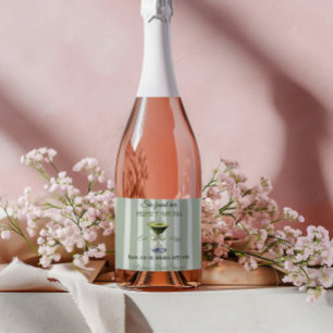 Retro She Found Her Perfect Matcha Bridal Shower Sparkling Wine Label