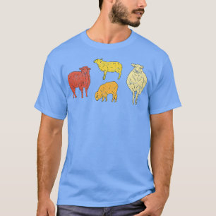 Retro Sheep Design Sheep Farmer Owner Sheep Lover  T-Shirt