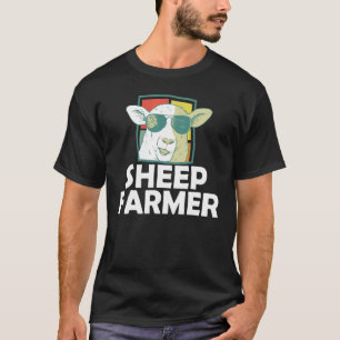Retro Sheep Farmer Sunglasses Farming T-Shirt