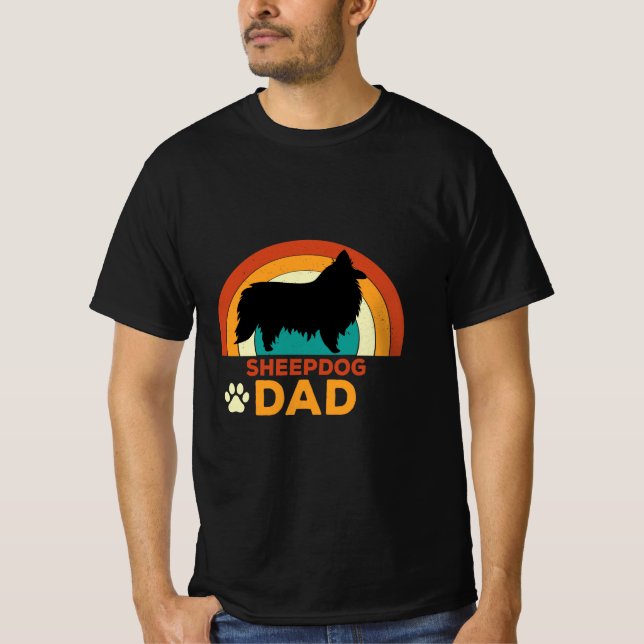 Retro Sheepdog Dad T-Shirt (Front)