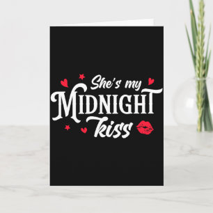 Retro Shes My Midnight Kiss New Year Nye Matching Card