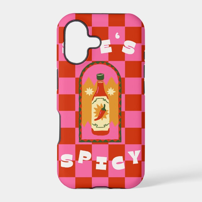 Retro She's Spicy Hot Sauce Chequerboard  (Back)