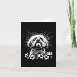 Retro Shih Tzu Dog Lover Tattoo Style _1 Card