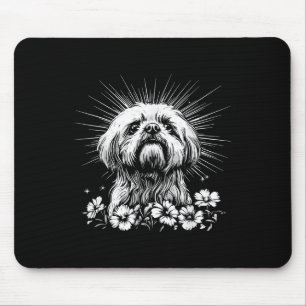 Retro Shih Tzu Dog Lover Tattoo Style _1 Mouse Pad