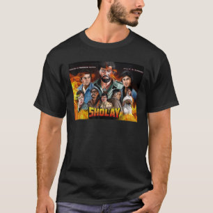 Retro Sholays Design Indian Action Movies Digital T-Shirt