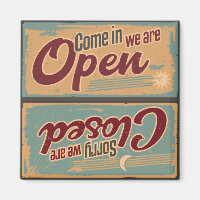 Retro Shop Sign Open Closed Dishwasher