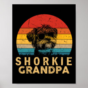 Retro Shorkie Grandpa Dog Lovers Paw Dad Fathers D Poster