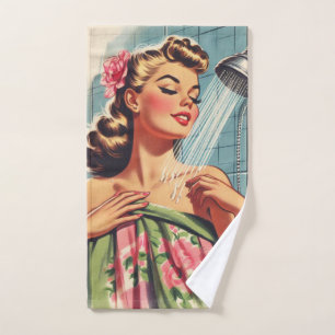 Retro Shower Pin Up Bath Towel Set