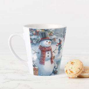 Retro Showman and Kids Christmas Latte Mug
