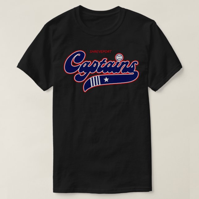 Retro Shreveport Captains Minor League Baseball TS T-Shirt (Design Front)