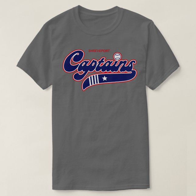 Retro Shreveport Captains Minor League Baseball TS T-Shirt (Design Front)