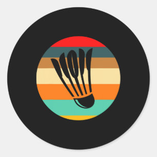 Retro Shuttle Badminton Classic Round Sticker