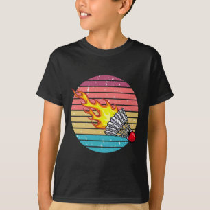 Retro Shuttle Fun Badminton Sports Player Coach Gr T-Shirt