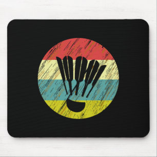 Retro Shuttle Racket Sports Badminton Player Athle Mouse Pad