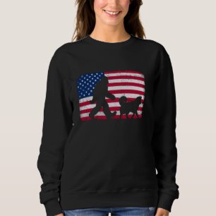 Retro Siberian Husky 4th of July US American Flag Sweatshirt